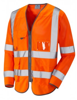 Leo Burrington  Coolviz Superior Mesh Waistcoat Orange